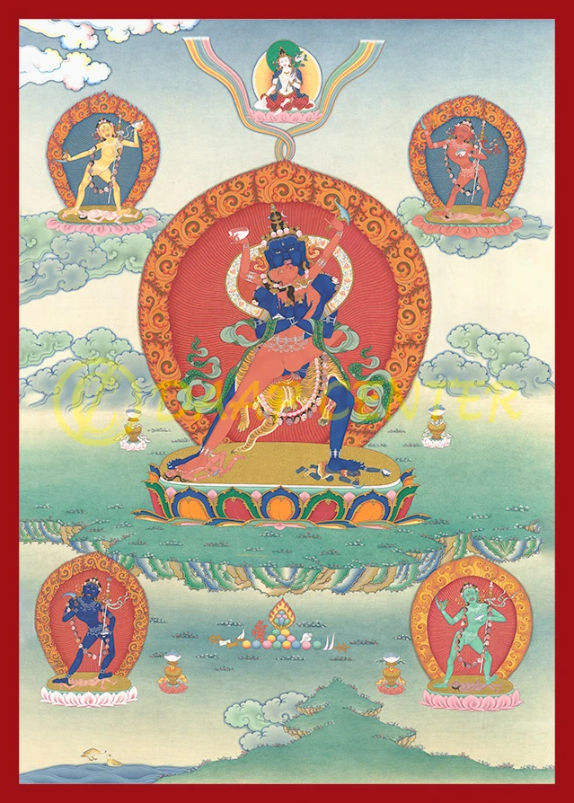 Chackrasamvara (2 Armes, 1 face surrounded by four daikini